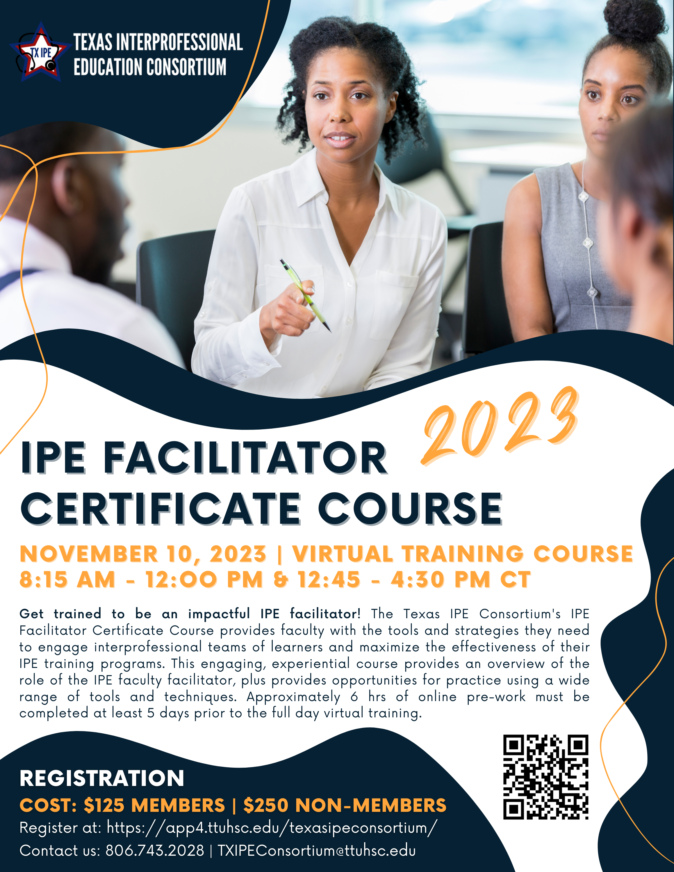 IPE Facilitator Certification Course November 10, 2023 from 8:15 am to 4:30 pm CT