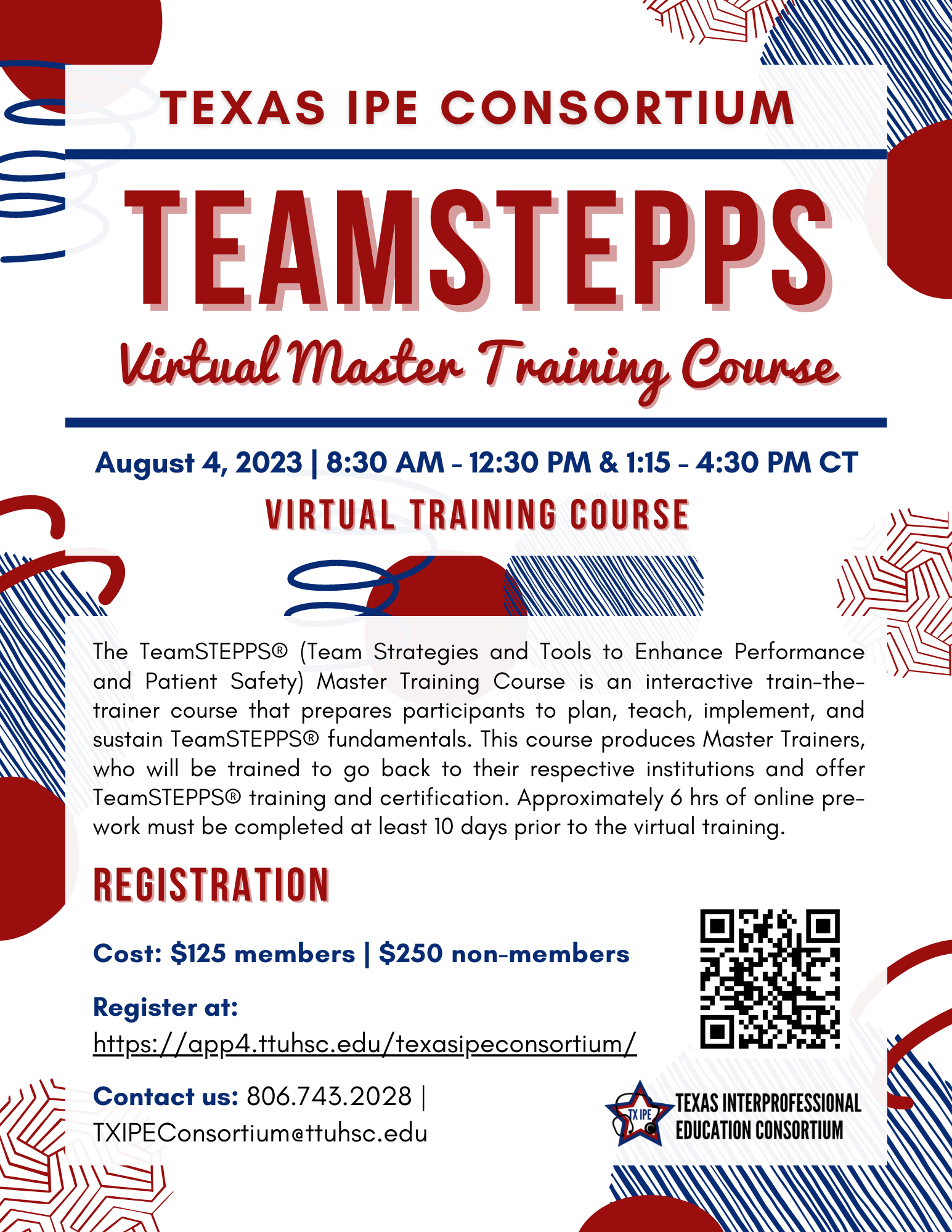 TeamSTEPPS Virtual Master Training Course November 12, 2021 8:30 AM to 4:30 PM CT