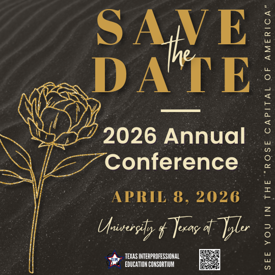 Texas IPE Consortium 2024 IPE facilitator certificate course, networking dinner and annual meeting save the date flyer